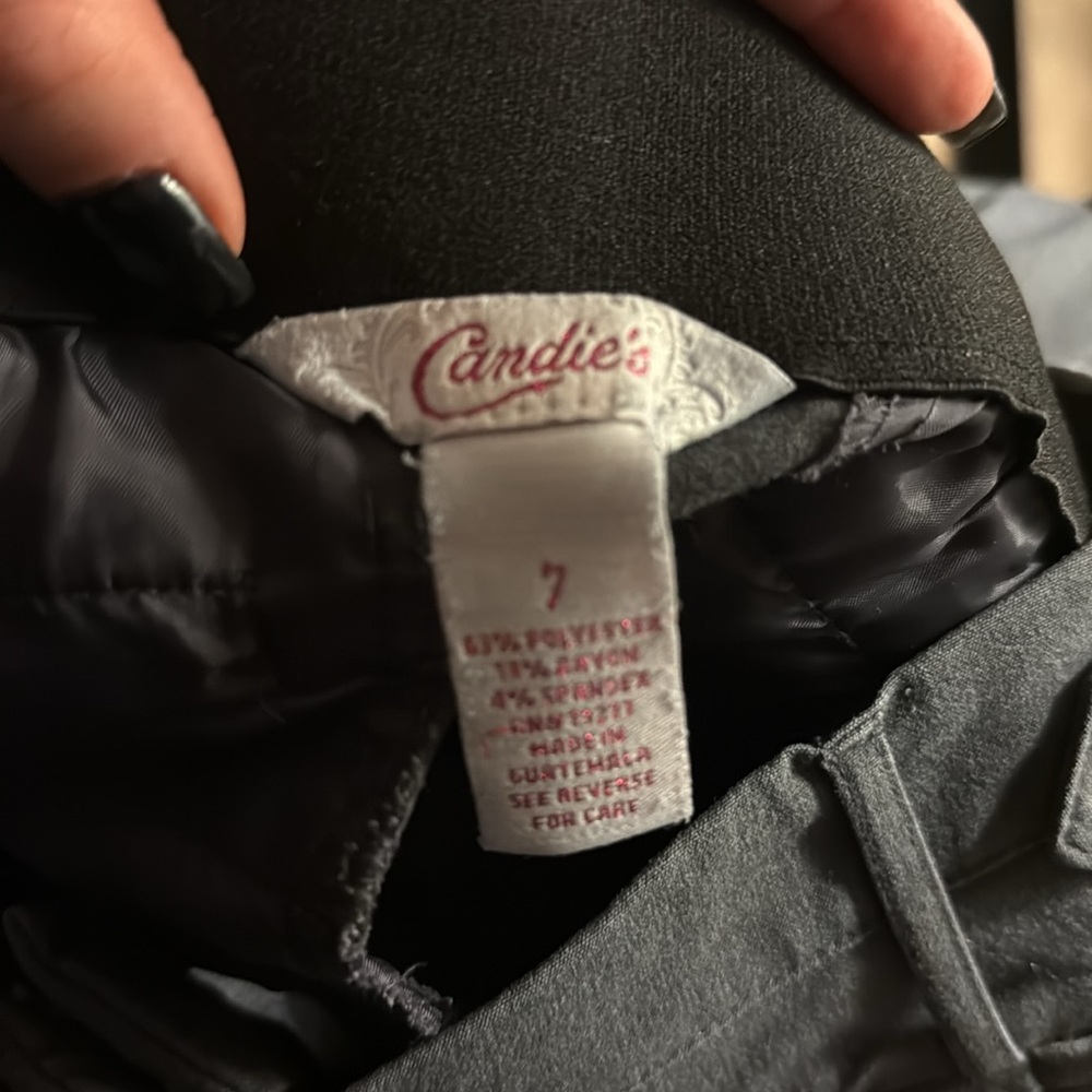 Women's Gray Flared Work Pants - Picture 2 of 2